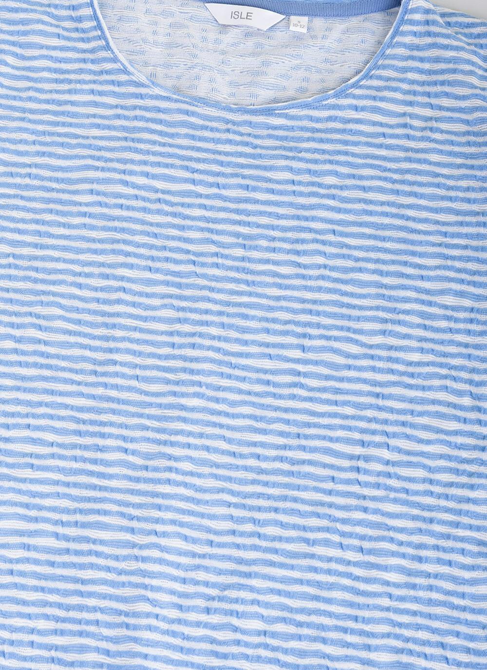  Cotton Blend Striped Textured T-Shirt