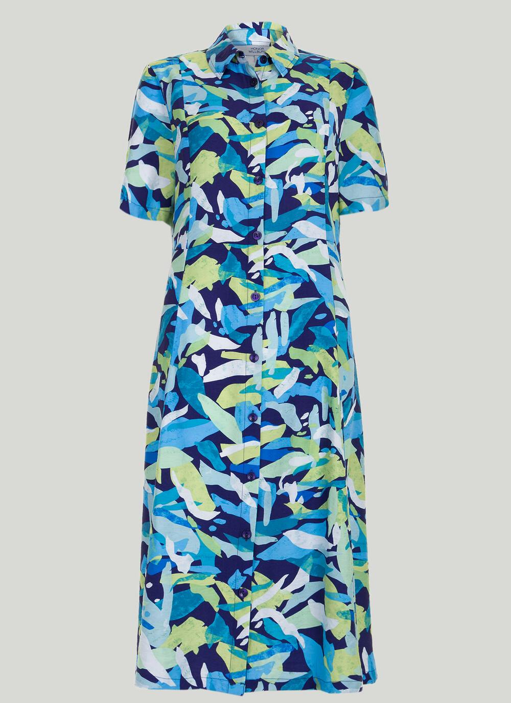  Printed Button Through Dress