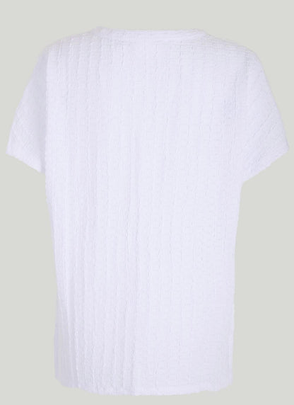  Textured Notch Neck Top