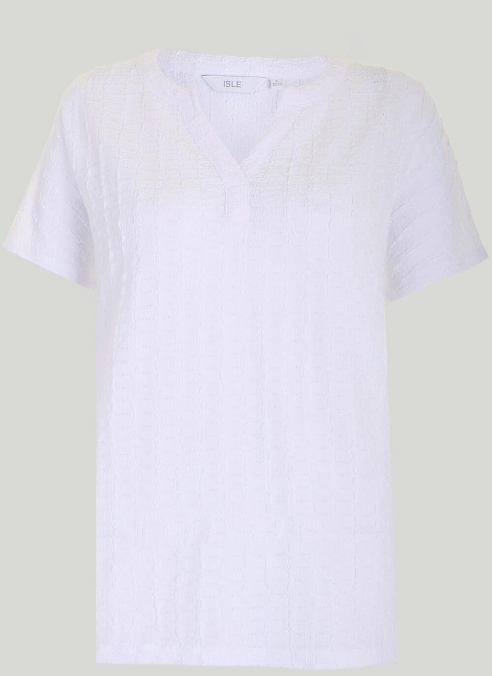  Textured Notch Neck Top