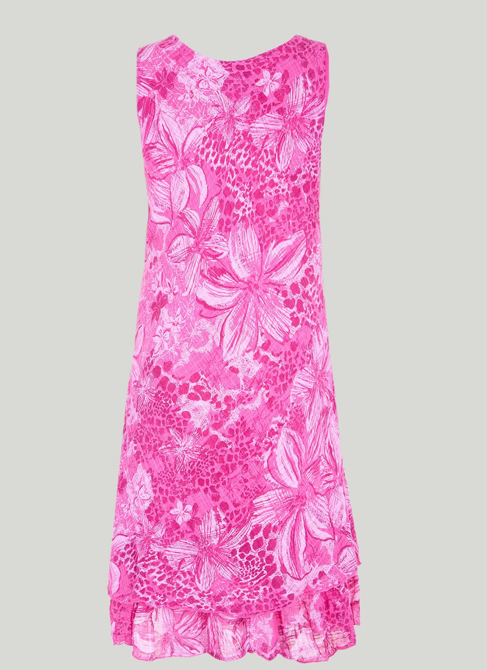  Cotton Blend Tiered Floral Print Dress