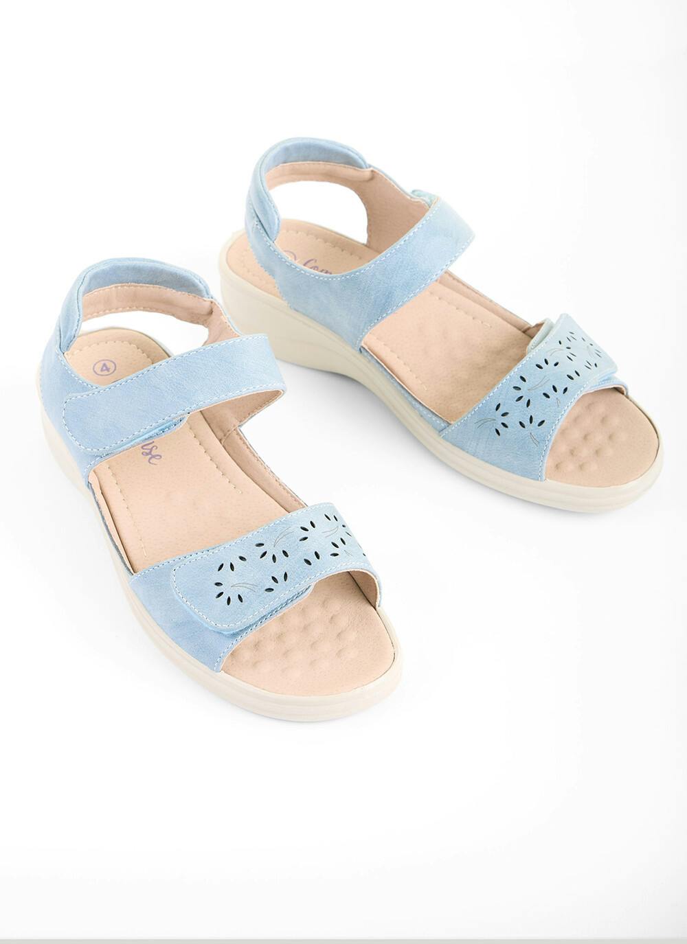  Light Blue Cushioned Strap Sandal