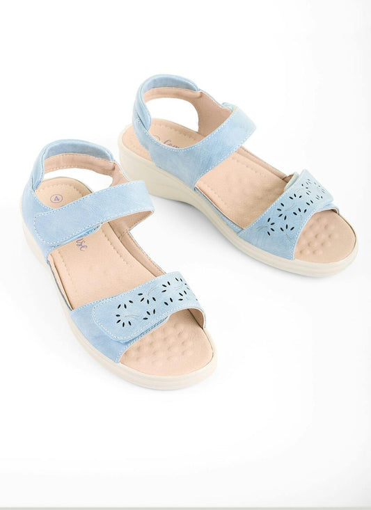  Light Blue Cushioned Strap Sandal