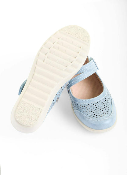  Light Blue Double Strap Mary Jane Shoes