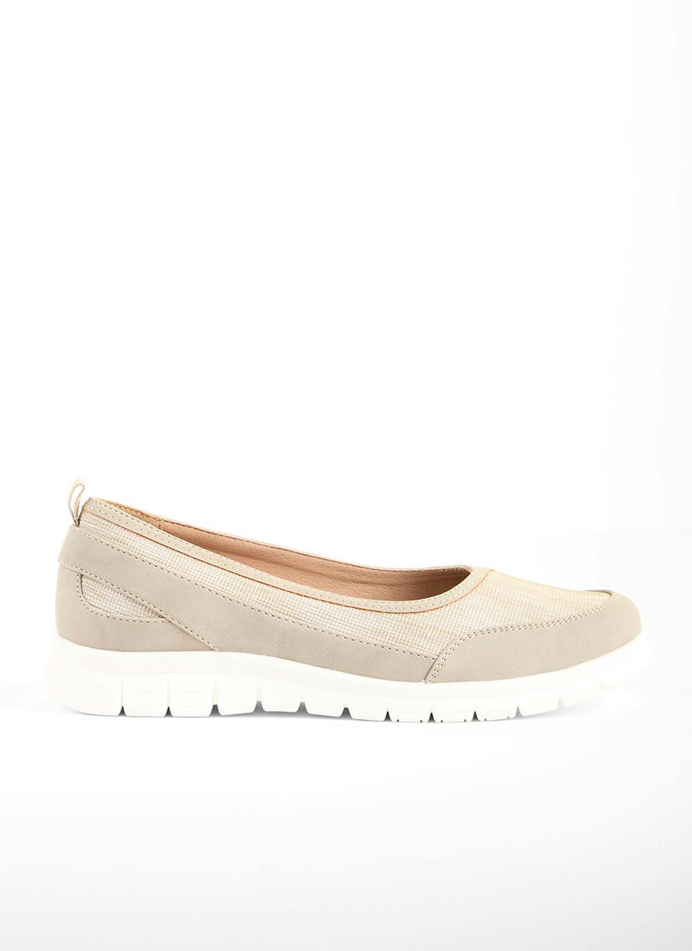  Pale Gold Shimmer Ballet Style Trainer