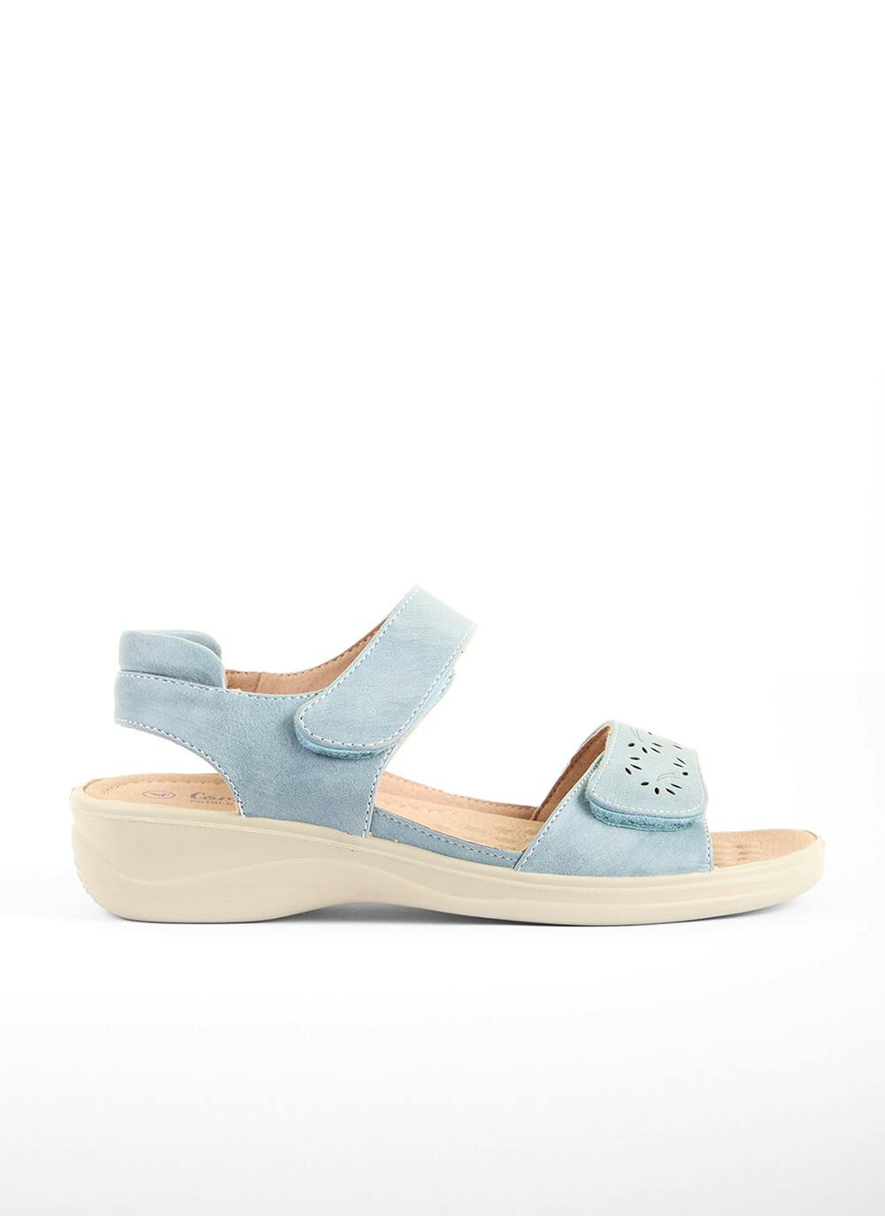  Light Blue Cushioned Strap Sandal