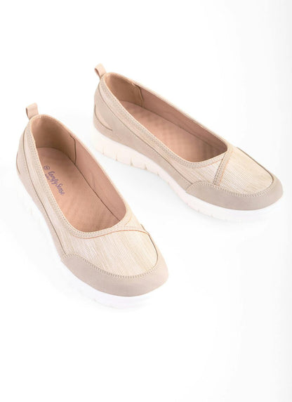  Pale Gold Shimmer Ballet Style Trainer