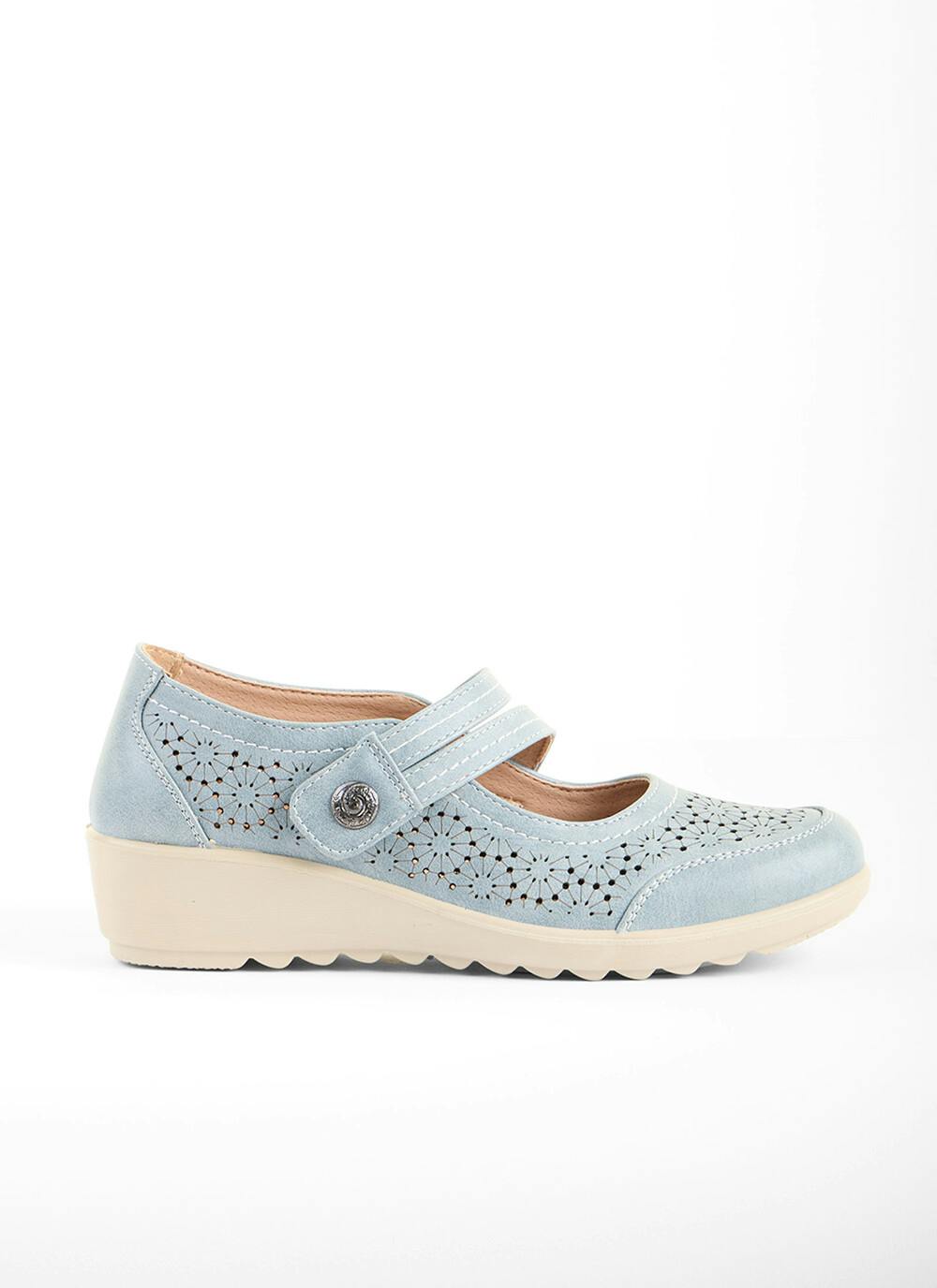  Light Blue Double Strap Mary Jane Shoes