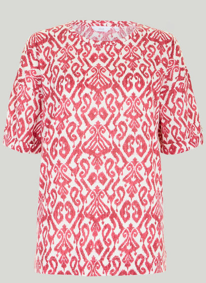  Linen Blend Print T-Shirt