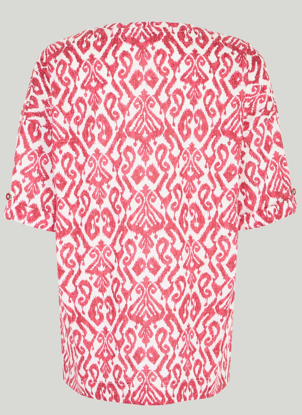  Linen Blend Print T-Shirt