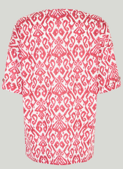  Linen Blend Print T-Shirt