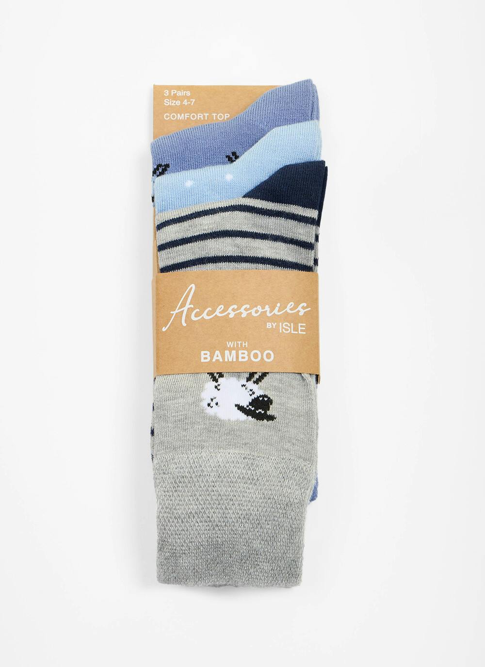  3 Pack Sheep / Spot Bamboo Blend Socks
