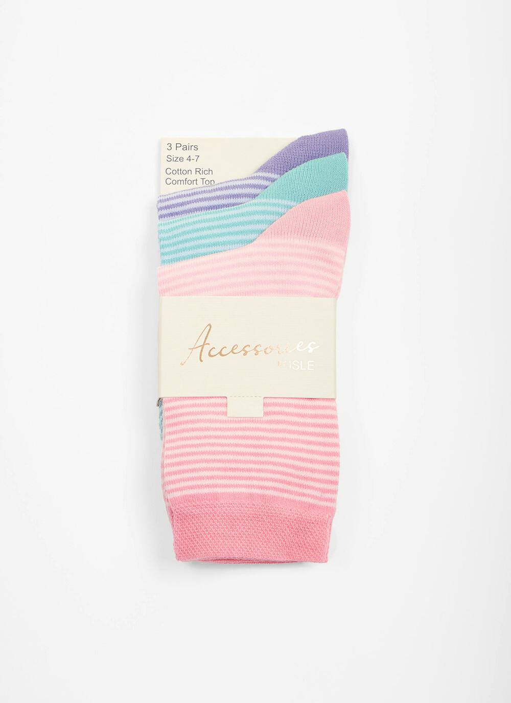  3 Pack Stripe Socks
