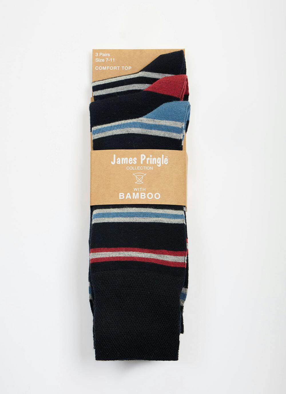  3 Pack Stripe Bamboo Blend Socks