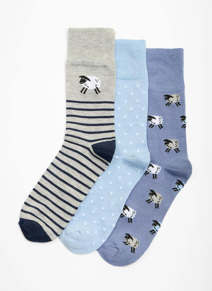  3 Pack Sheep / Spot Bamboo Blend Socks