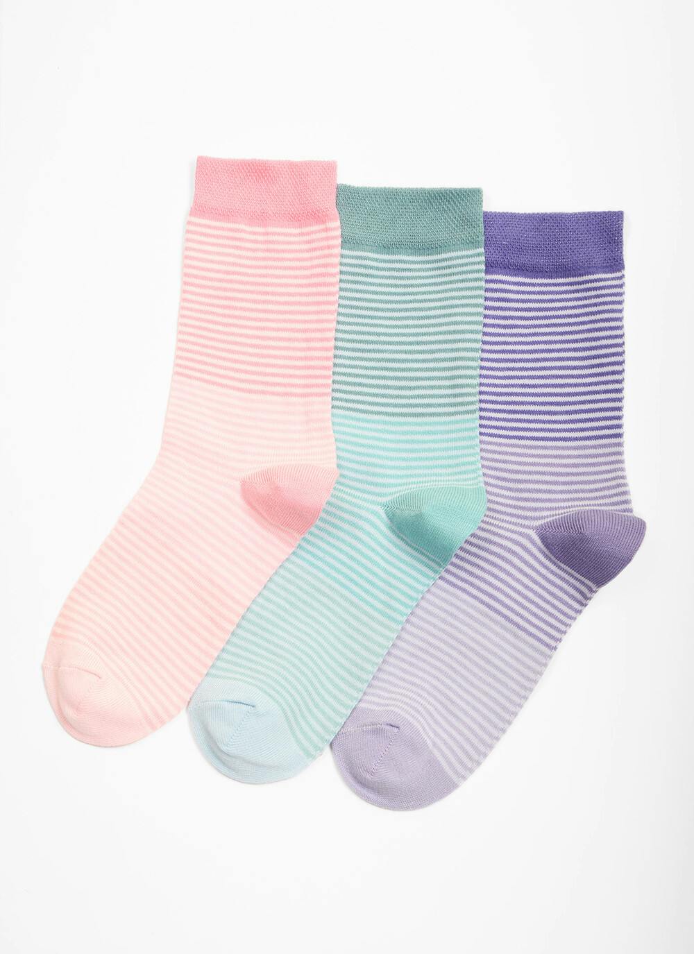  3 Pack Stripe Socks