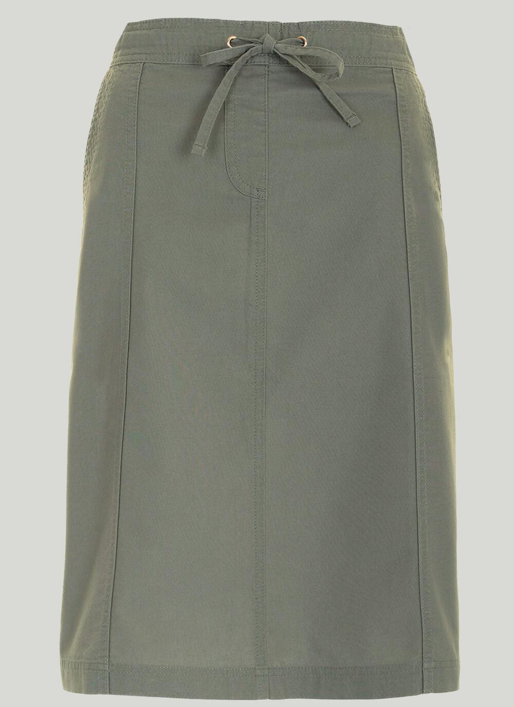 Pure Cotton Chambray Midi Skirt