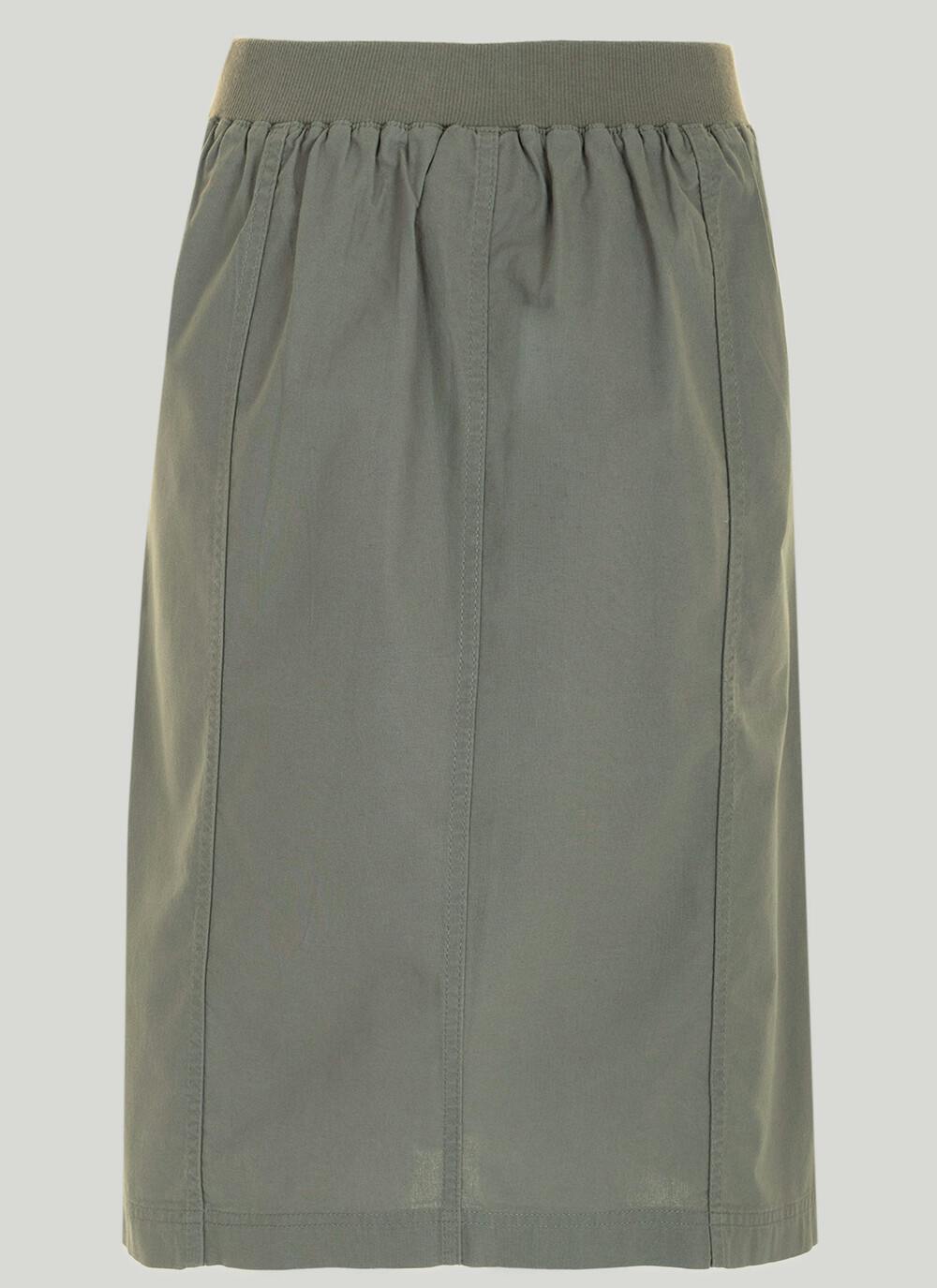  Pure Cotton Chambray Midi Skirt