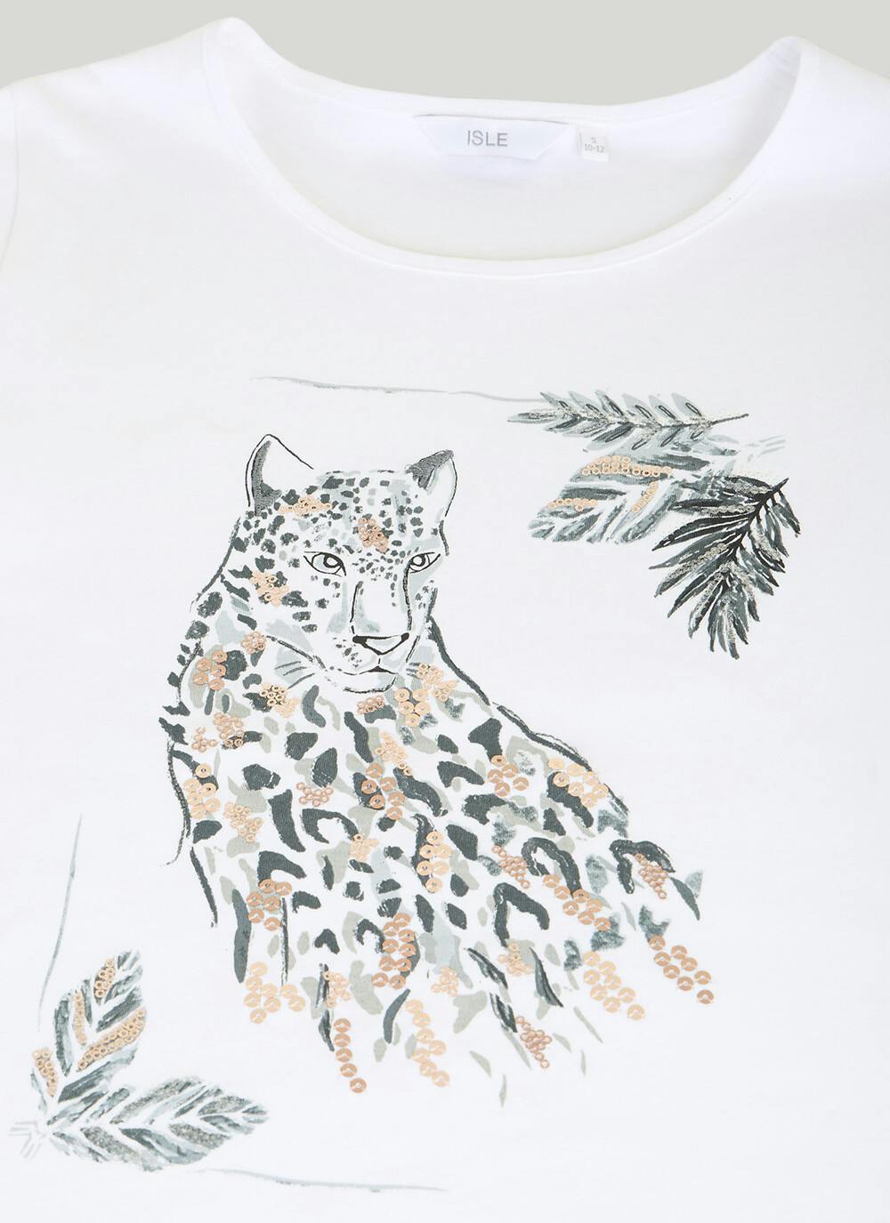  Pure Cotton Embellished Print T-Shirt