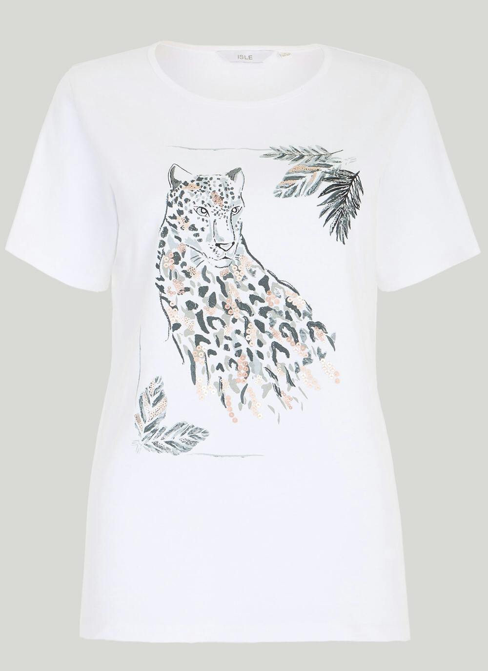  Pure Cotton Embellished Print T-Shirt