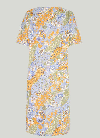  Cotton Blend Textured Midi Dress