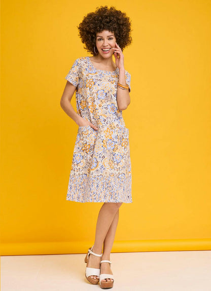  Pure Cotton Jersey Floral Print Dress