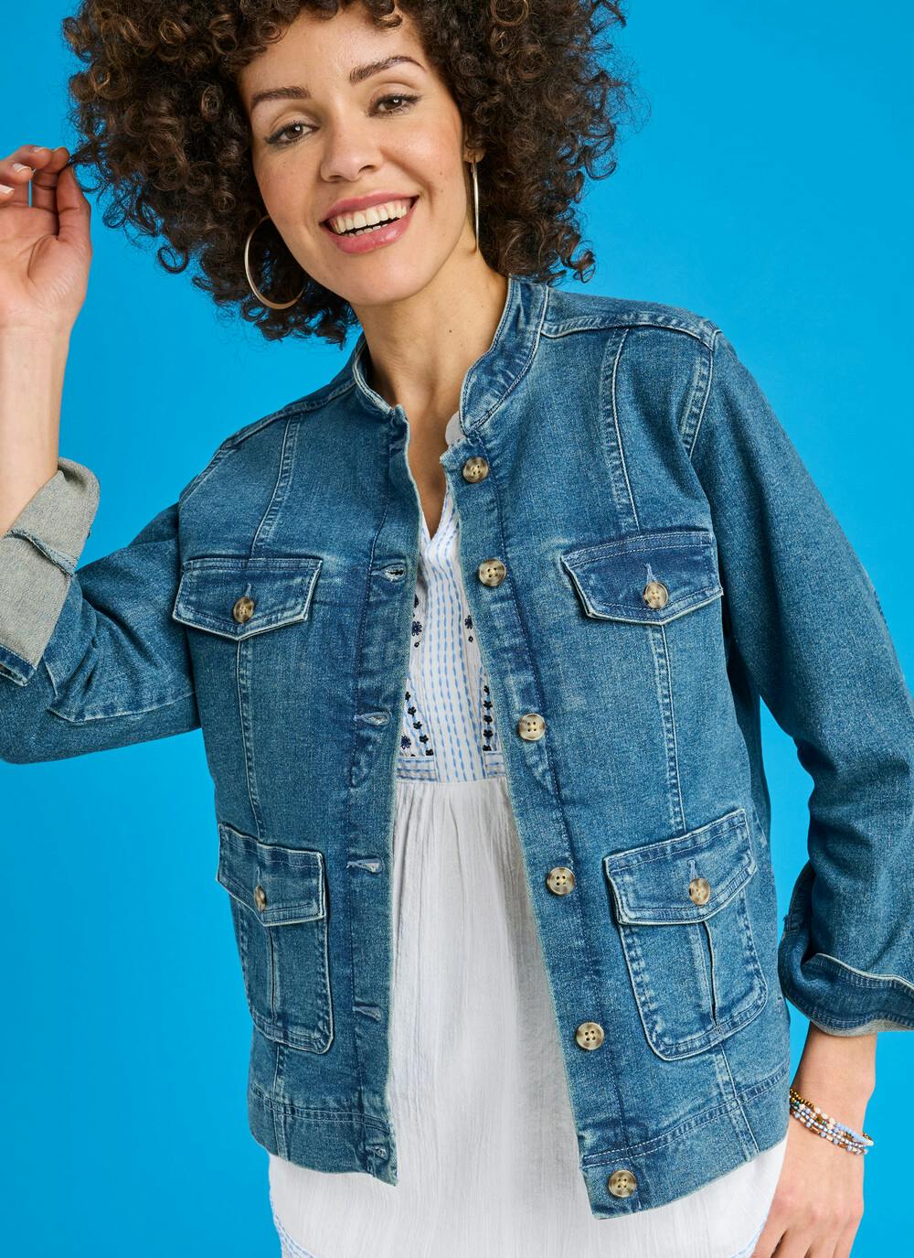  Cotton Rich Stretch Denim Jacket