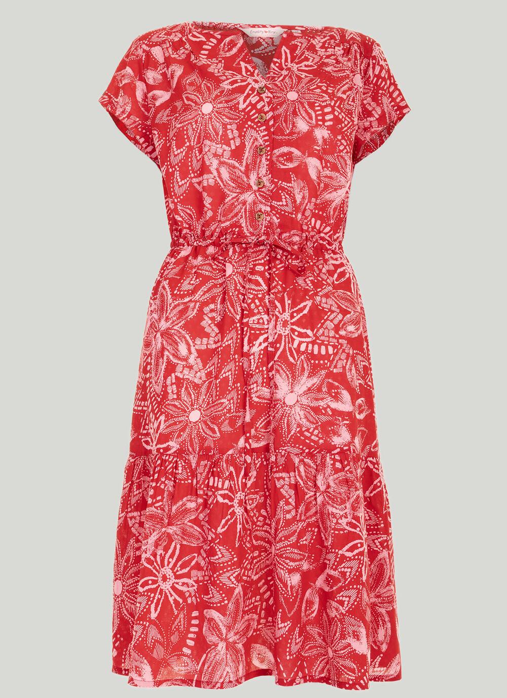  Tiered Short Sleeve Midi Dress