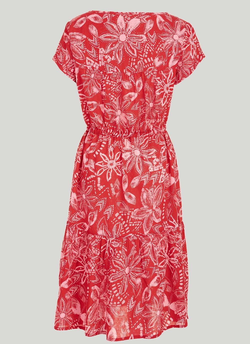  Tiered Short Sleeve Midi Dress
