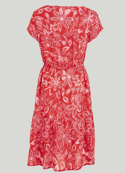  Tiered Short Sleeve Midi Dress