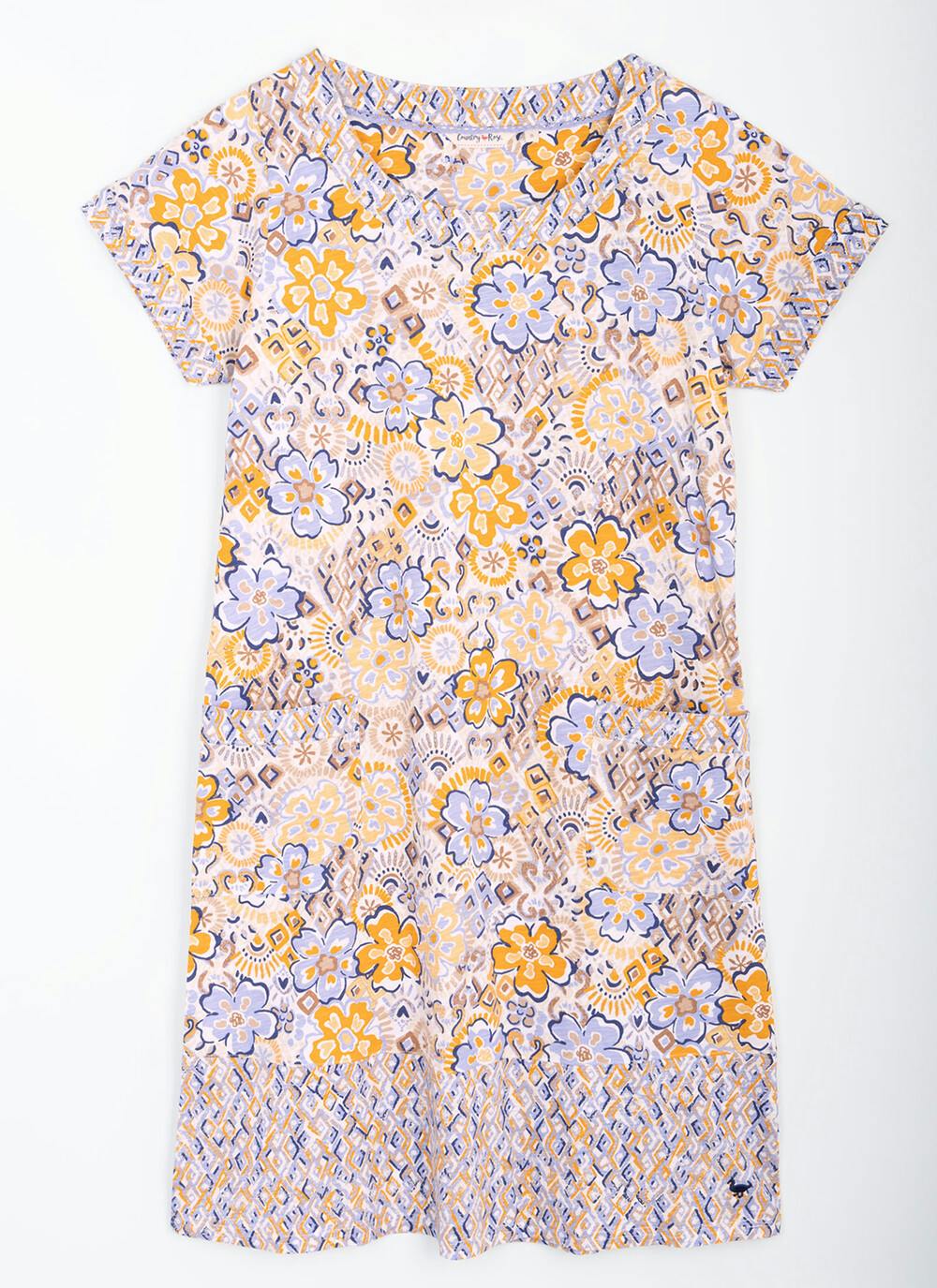  Pure Cotton Jersey Floral Print Dress
