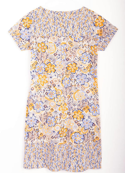  Pure Cotton Jersey Floral Print Dress