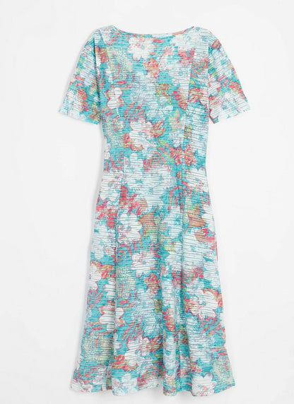  Floral Print Jacquard Dress