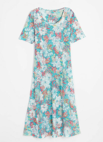  Floral Print Jacquard Dress