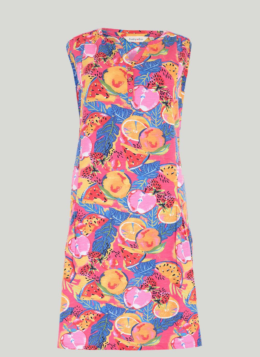  Pure Cotton Notch Neck Jersey Dress
