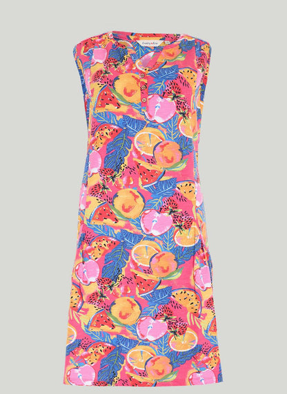  Pure Cotton Notch Neck Jersey Dress