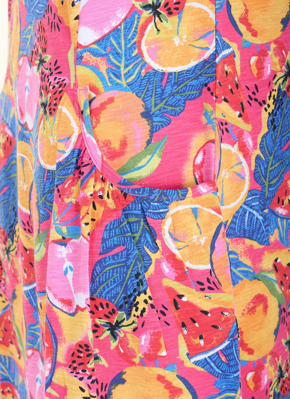  Pure Cotton Notch Neck Jersey Dress