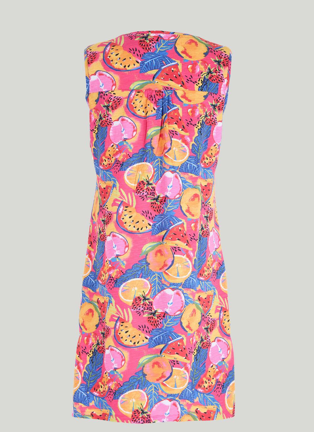  Pure Cotton Notch Neck Jersey Dress