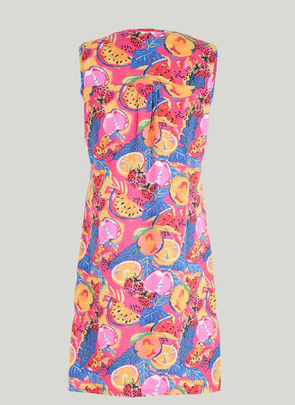  Pure Cotton Notch Neck Jersey Dress