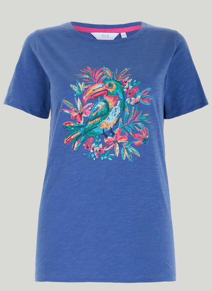  Pure Cotton Toucan Embellished T-Shirt