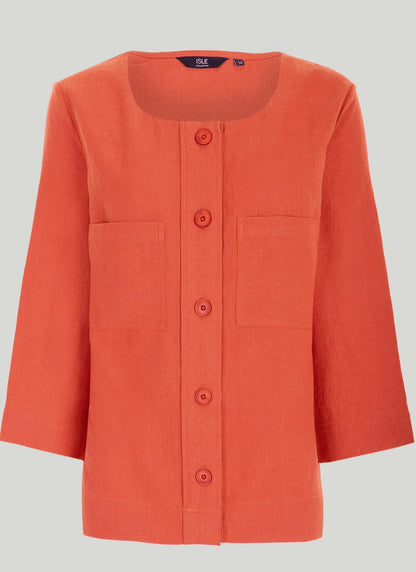  Textured Round Neck Jacket