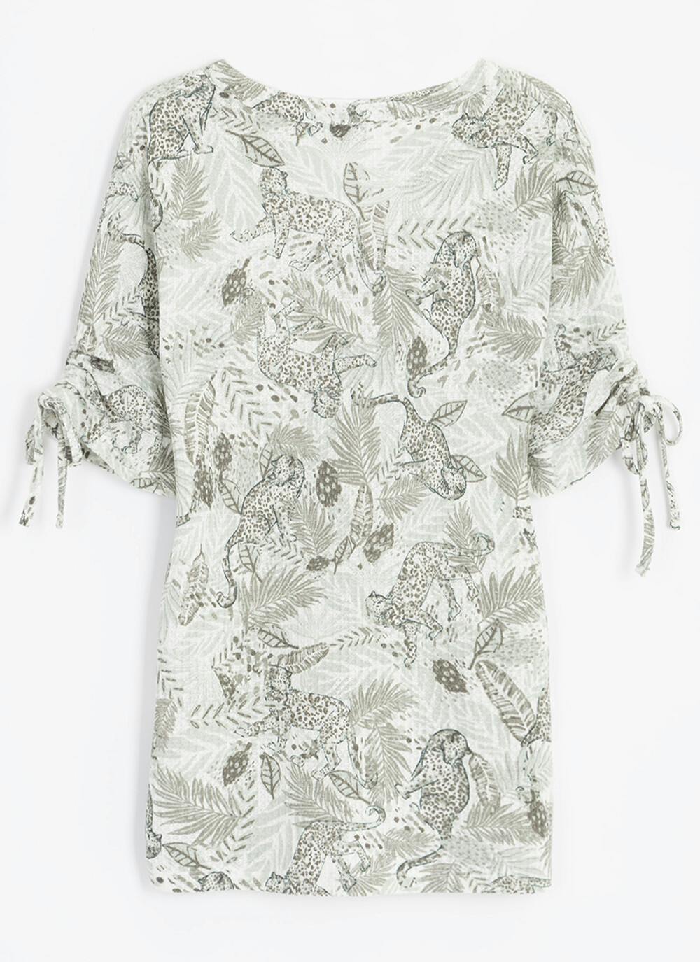  Waffle Texture Button Through T-Shirt