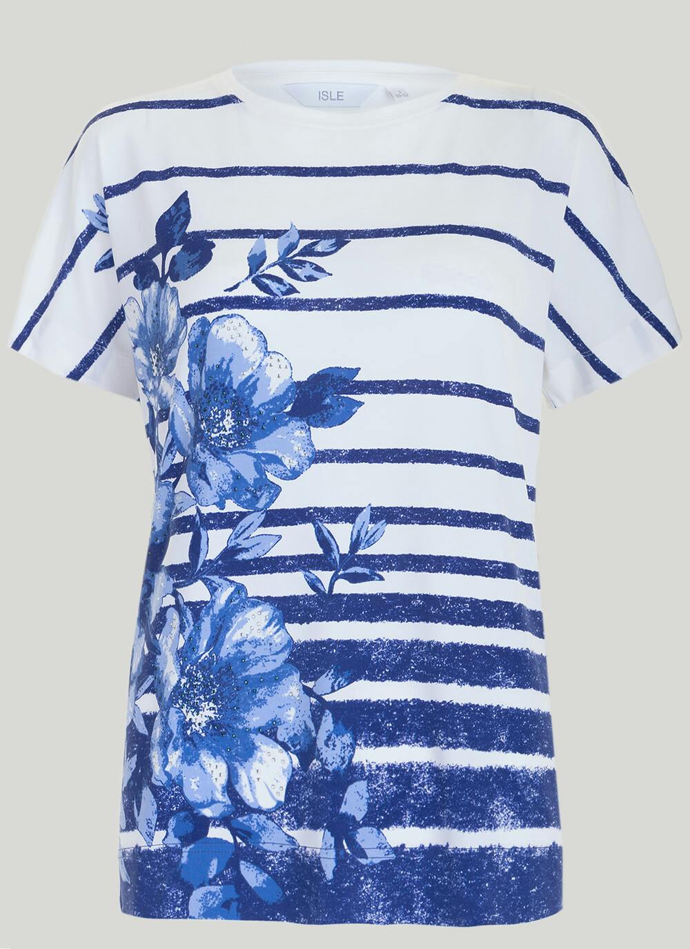  Striped Border Print T-Shirt