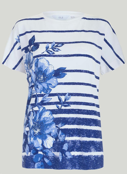  Striped Border Print T-Shirt