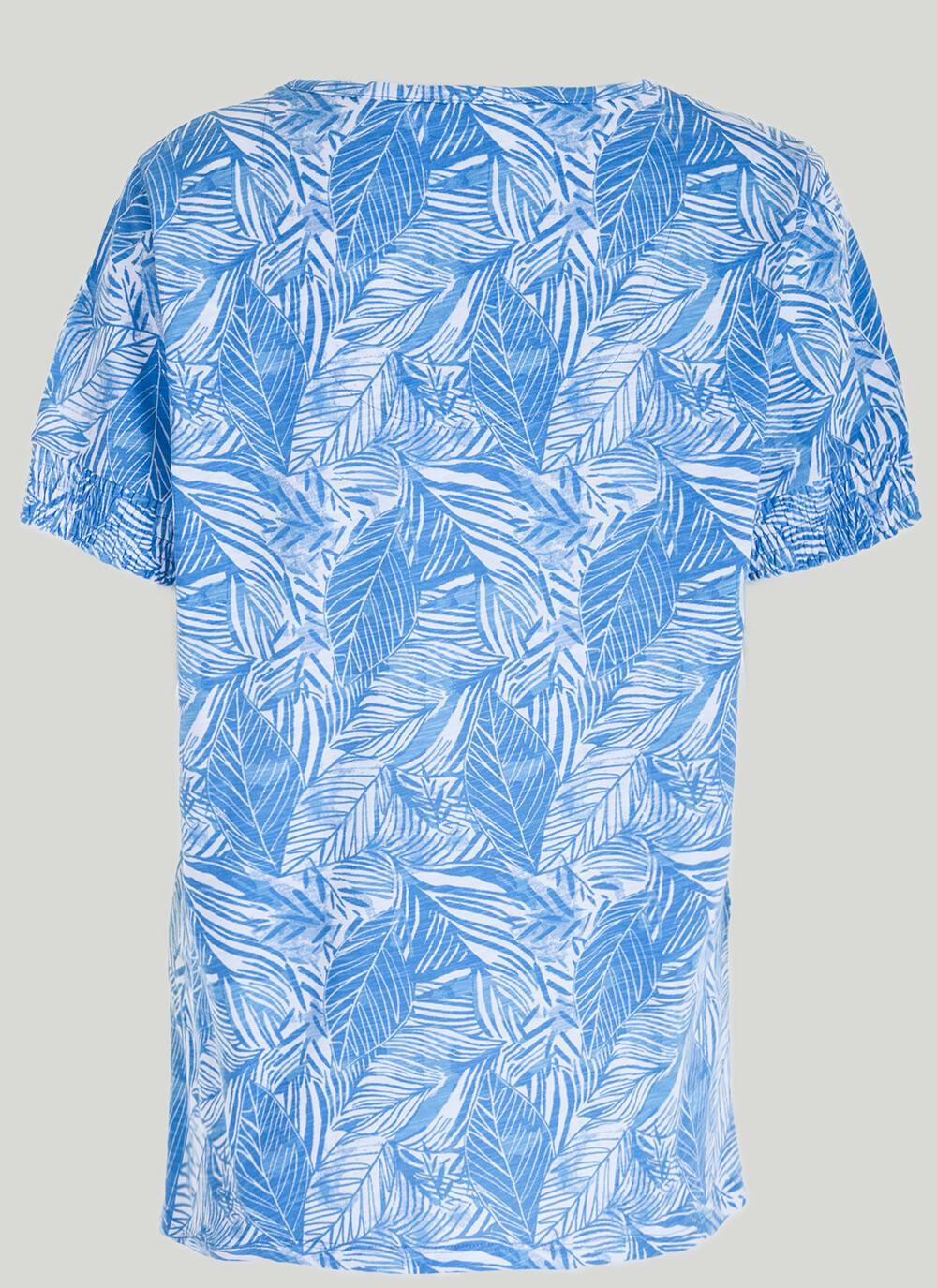  Pure Cotton Printed Notch Neck T-Shirt