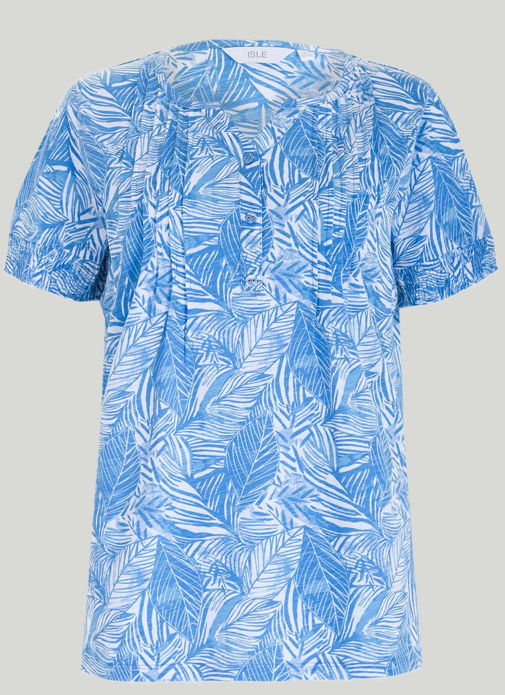  Pure Cotton Printed Notch Neck T-Shirt
