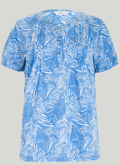  Pure Cotton Printed Notch Neck T-Shirt