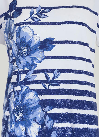  Striped Border Print T-Shirt