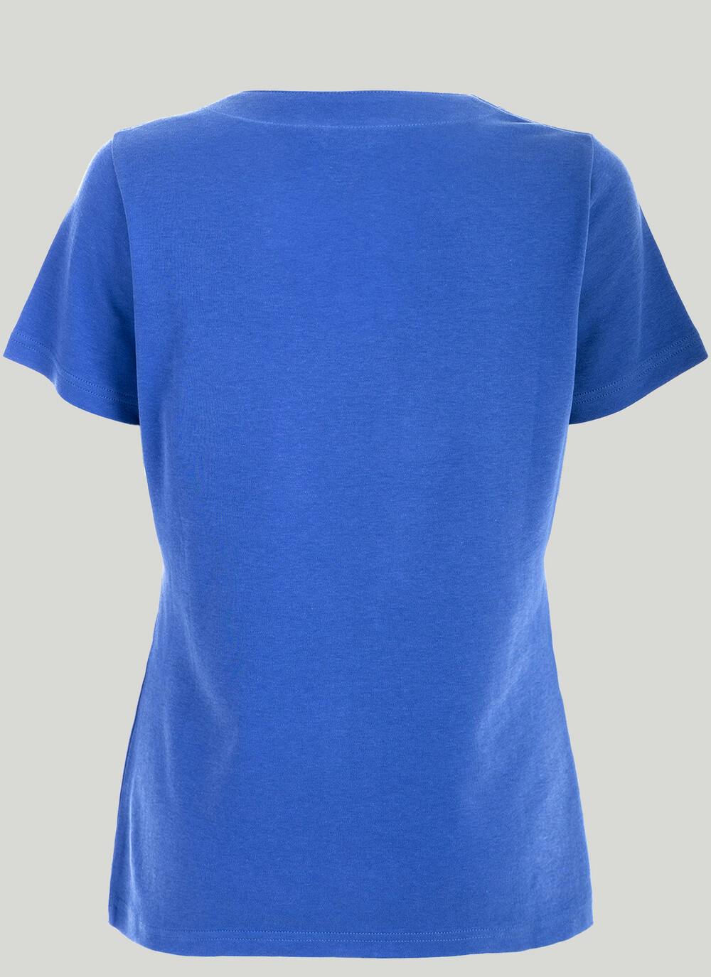  Pure Cotton Notch Neck T-Shirt