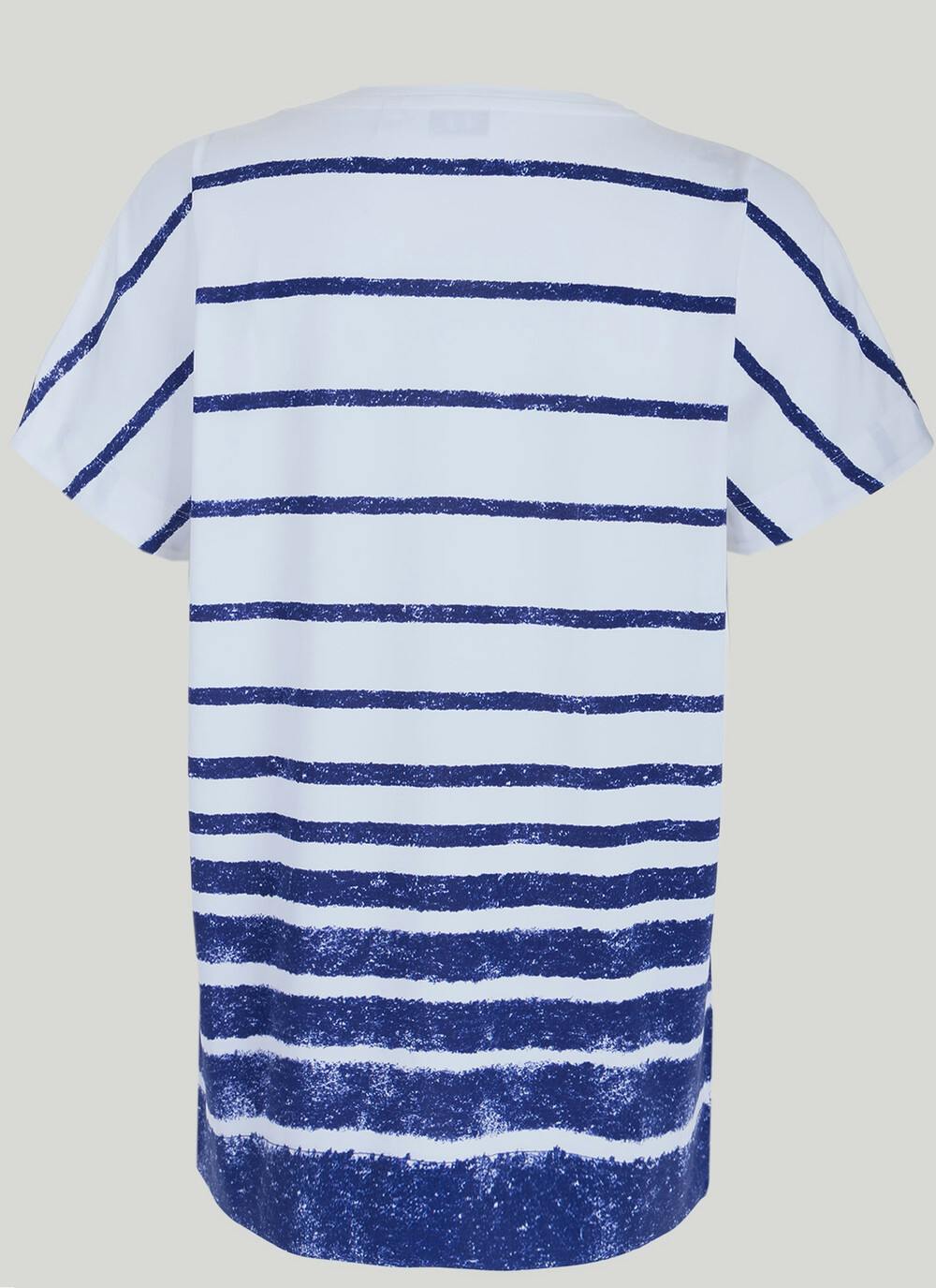  Striped Border Print T-Shirt